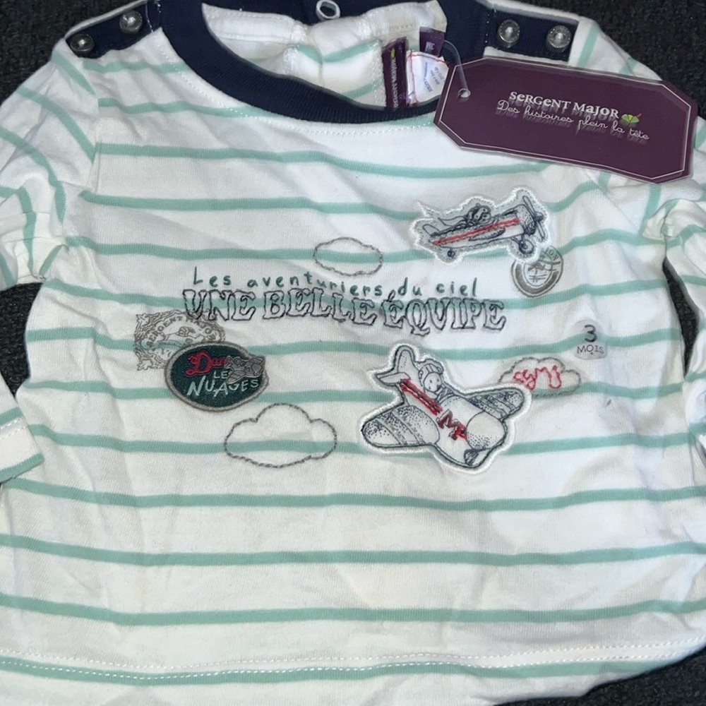 Sergent Major long sleeve 3mo Aviation themed tee NWT
(Also have 6 month)